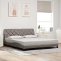 con LED sin colchón tela gris taupe 180x200 cm