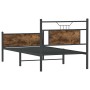 Estructura cama sin colchón madera roble ahumado 75x190 cm