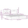 Estructura de cama sin colchón metal roble ahumado 193x203 cm