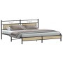 Estructura de cama sin colchón metal roble Sonoma 193x203 cm