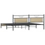 Estructura de cama sin colchón metal roble Sonoma 193x203 cm