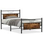 Estructura de cama sin colchón madera roble ahumado 100x190 cm
