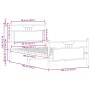 Estructura de cama sin colchón madera roble ahumado 100x190 cm
