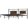 Estructura de cama sin colchón roble ahumado 183x213 cm