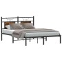 Estructura de cama sin colchón madera roble ahumado 140x190 cm