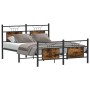 Estructura de cama sin colchón madera roble ahumado 140x200 cm