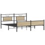 Estructura de cama sin colchón metal roble Sonoma 160x200 cm