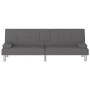Sofá cama con portavasos cuero sintético gris