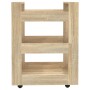 Carrito de cocina madera contrachapada color roble 60x45x80 cm