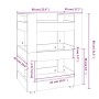Carrito de cocina madera contrachapada color roble 60x45x80 cm