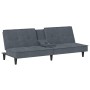 Sofá cama con portavasos terciopelo gris oscuro