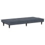 Sofá cama con portavasos terciopelo gris oscuro