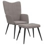Sillón de relax con reposapiés de tela gris taupe