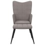 Sillón de relax con reposapiés de tela gris taupe