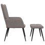Sillón de relax con reposapiés de tela gris taupe