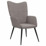 Sillón de relax con reposapiés de tela gris taupe
