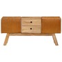 Banco Bok madera de mango piel de cabra auténtica marrón 107 cm