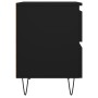 Mesita de noche madera contrachapada negro 40x35x50 cm