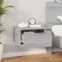 Mesita de noche de pared color gris Sonoma 34x30x20 cm
