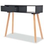 Mesa consola de madera maciza de pino 80x30x72 cm negra
