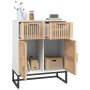 Aparador de madera contrachapada blanco 60x30x75 cm