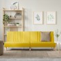 Sofá cama de tela amarillo claro