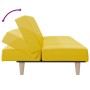 Sofá cama de tela amarillo claro
