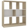 Estantería madera contrachapada blanco y roble 97,5x29,5x100 cm