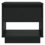 Mesita de noche madera contrachapada negro 45x34x44 cm