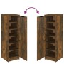 Mueble zapatero madera contrachapada roble ahumado 30x35x100 cm