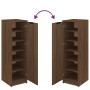 Mueble zapatero madera contrachapada marrón roble 30x35x100 cm