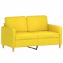 Sofá de 2 plazas de tela amarillo claro 120 cm