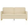 Sofá de 2 plazas de tela color crema 140 cm