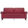 Sofá de 2 plazas de cuero sintético rojo vino 140 cm