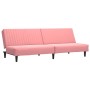Sofá cama de 2 plazas terciopelo rosa