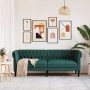Sofá Chesterfield de 3 plazas tela verde oscuro