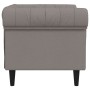 Sillón Chesterfield de tela gris taupé