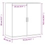 Aparadores 2 uds madera de ingeniería gris Sonoma 79x38x80 cm