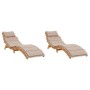 Tumbonas con cojines 2 uds madera maciza de acacia gris taupe