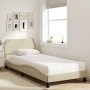 Cama con colchón tela color crema 80x200 cm