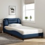 Cama con colchón tela azul 100x200 cm