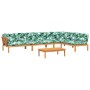 Set de sofás de palets de jardín y cojines 5 pzas madera acacia