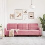 Sofá de 3 plazas terciopelo rosa 210 cm