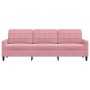 Sofá de 3 plazas terciopelo rosa 210 cm