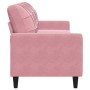 Sofá de 3 plazas terciopelo rosa 210 cm
