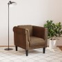 Sillón de cuero sintético de ante marrón