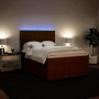 Cama box spring con colchón terciopelo rosa 140x200 cm