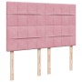 Cama box spring con colchón terciopelo rosa 140x200 cm
