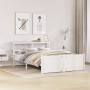 Estructura de cama con cabecero sin colchón blanco 140x190 cm