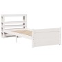 Estructura de cama con cabecero sin colchón blanco 90x200 cm